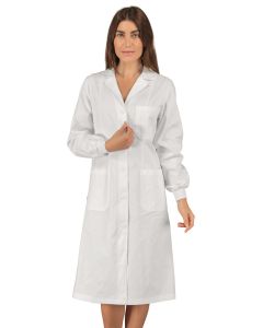 Camice medico donna Vichy polsi in maglia 100% cotone