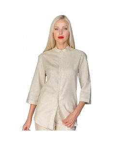 Camicia Detroit unisex in lino manica 3/4